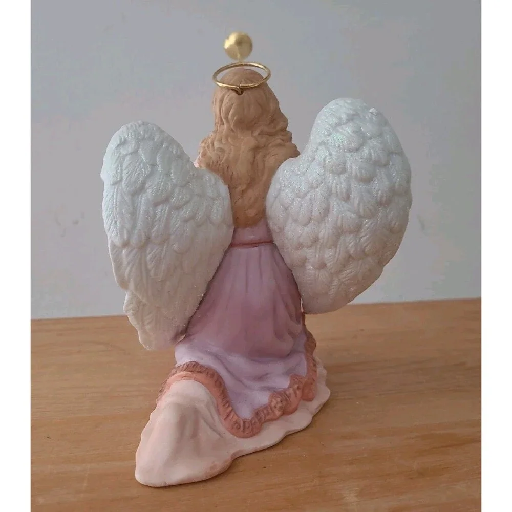 Kirkland Christmas Nativity Kneeling Angel Trumpet 1990 Vintage Replacement 2 Pc